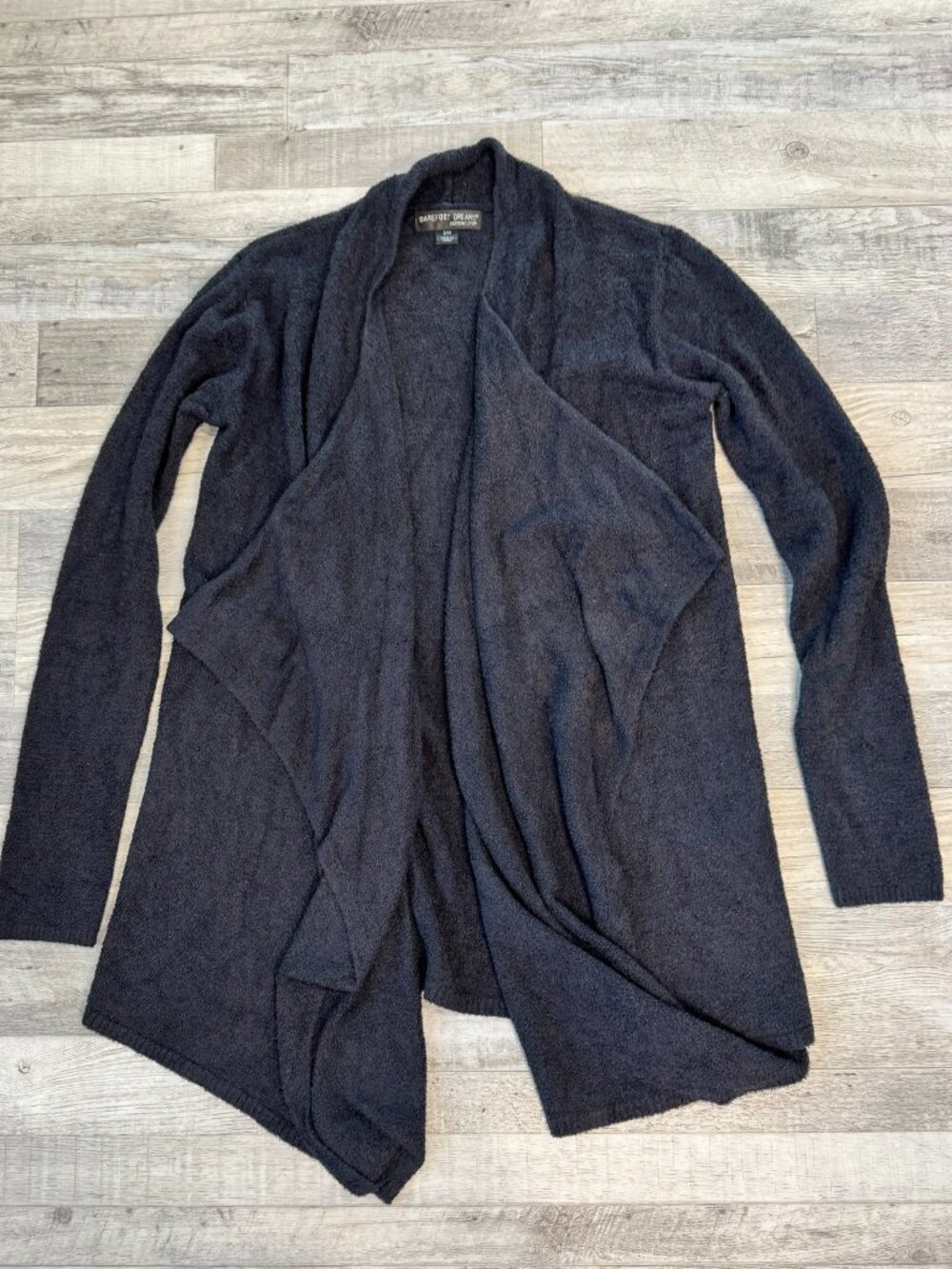 Barefoot Dreams black cozy chic lite open front sweater cardigan size S/M K26